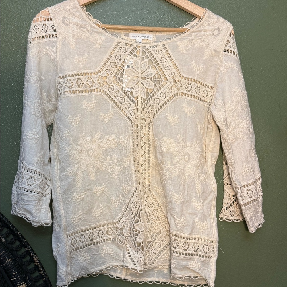Chic Cream Lace Blouse